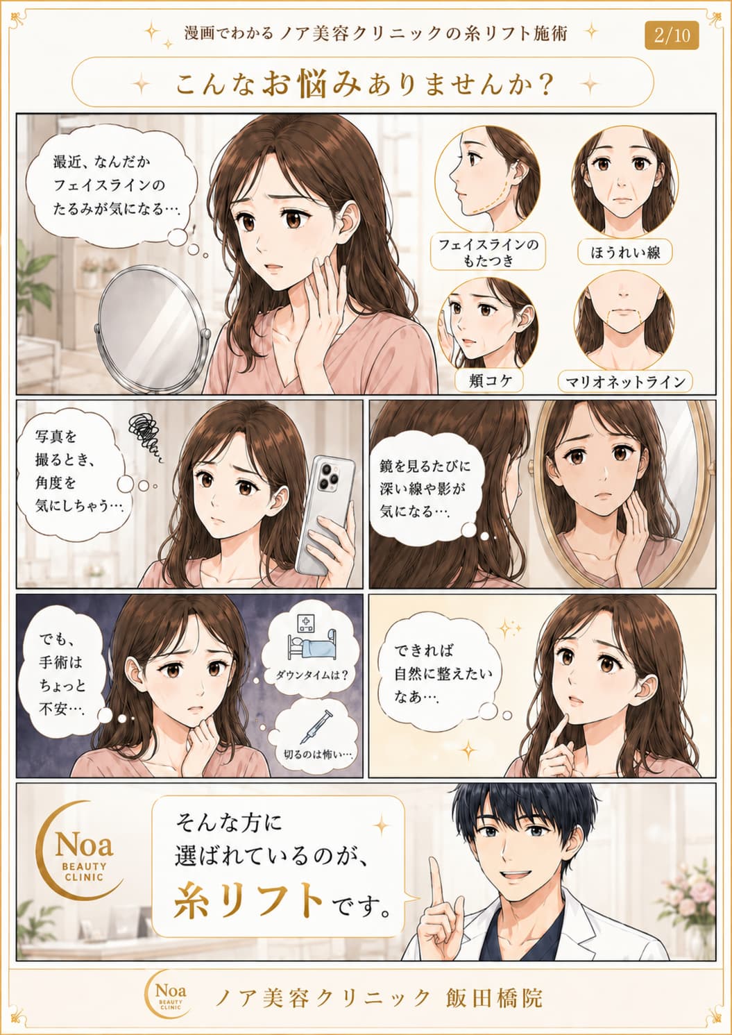 糸リフト解説漫画 2ページ目